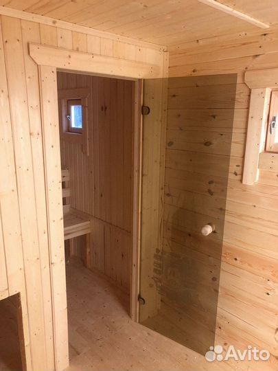 Мобильная баня из бруса 2.3 x 5 метров не бочка