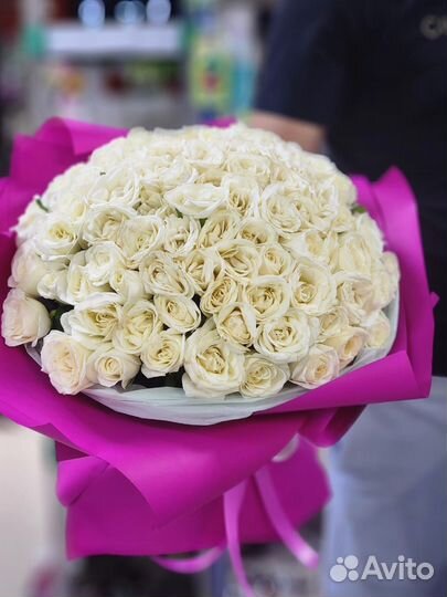 Белая роза 25/55/101 Круглосуточно