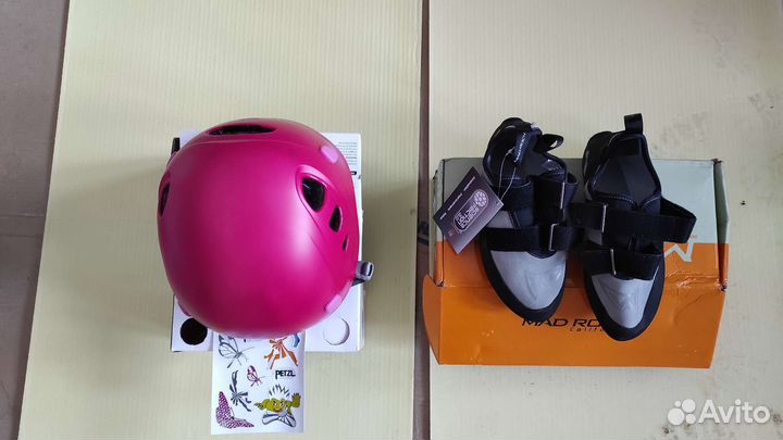 Шлем Petzl новый, туфли Mad Rock для скалодрома