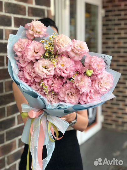 Эустома розовая букет