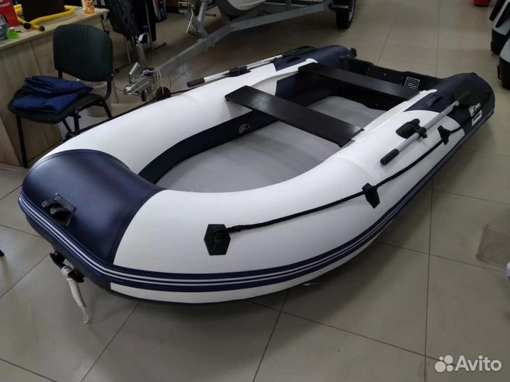 Лодка пвх Sharmax SY-340 airdeck бело-синий