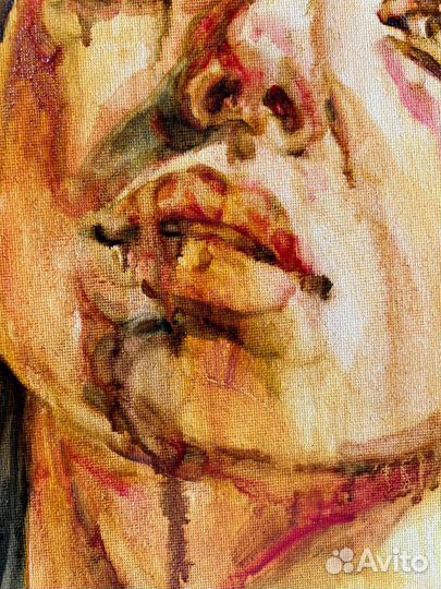 Картина маслом портрет девушки чувства авторская