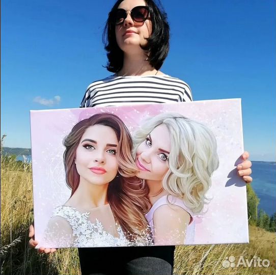 Портрет на холсте c фото