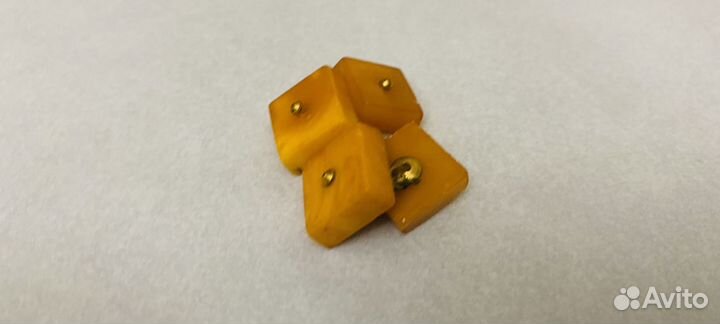 Винтажные запонки натуральный янтарь винтаж СССР