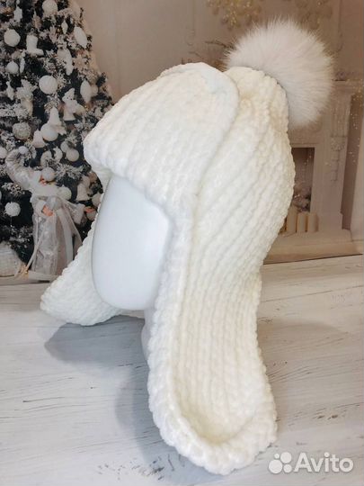 Шапка-ушанка женская