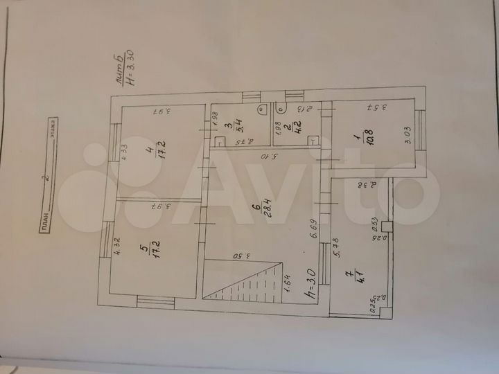 Коттедж 176,7 м² на участке 7 сот.