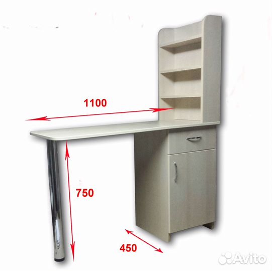 В наличии Маникюрный стол с большой полкой