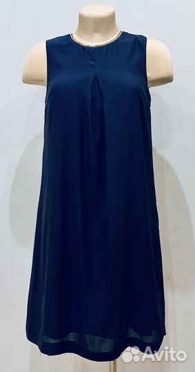 Лаконичное темно- синее платье HM