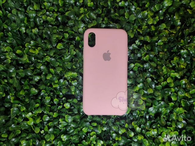 Чехол для iPhone X/XS Silicon case нежно розовый