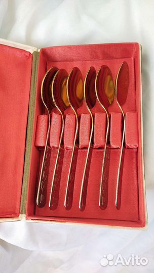 Набор чайных ложек СССР. Нержавейка с позолотой