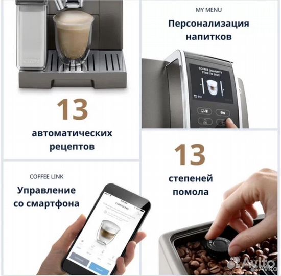 Кофемашина De'Longhi Dinamica WiFi термос