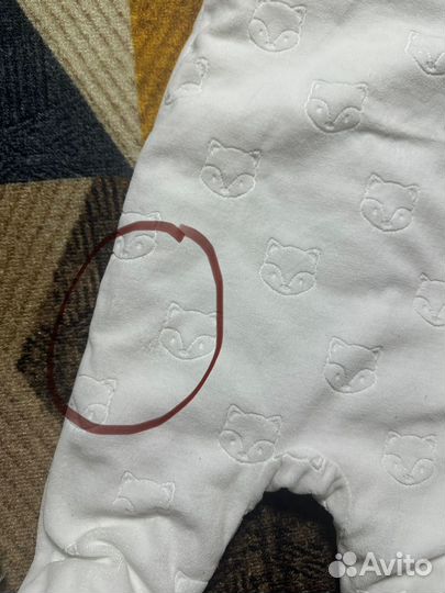 Комбинезон плюшевый c&a 74(6-9мес) брак