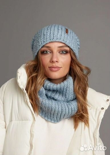 Комплект шапка и снуд женский