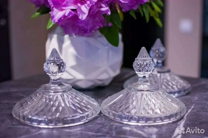 Хрустальные крышки для вазы