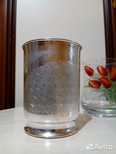 Стакан, мельхиор + серебро