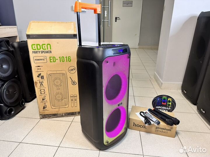 Блютуз колонка мощная 1200W напольная Eden 1016