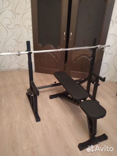 Стойка для штанги+лавка+штанга