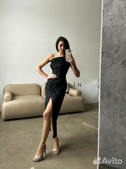 Черное женское вечернее платье 40 42 44 46 48