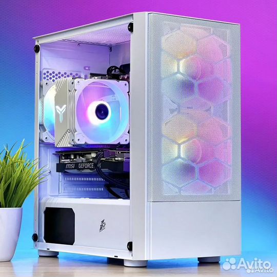 Белый игровой компьютер RTX 2060super/I5 10400