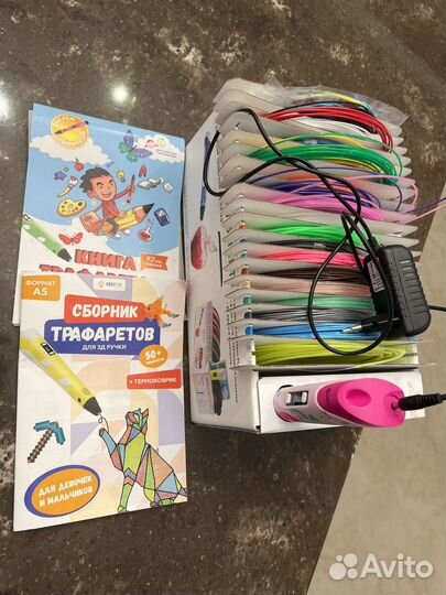 3 D ручка+пластик+2 набора трафаретов