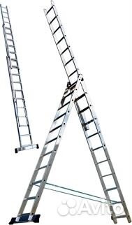 Аренда лестницы стремянки 3-х секционной 9.26м