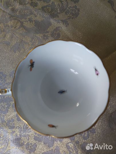 Чашка с блюдцем костяной фарфор