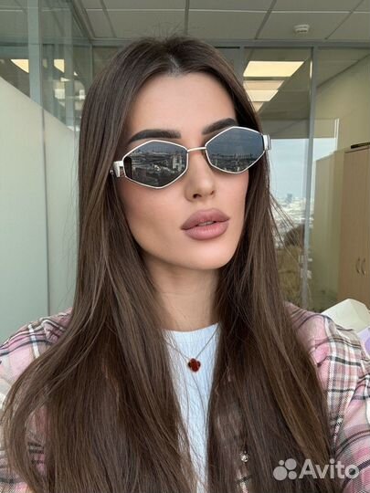 Очки Celine ромбики серебро