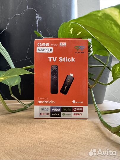 Тв-приставка Ultra HD 4K Q96 Stick, 8Gb/128Gb