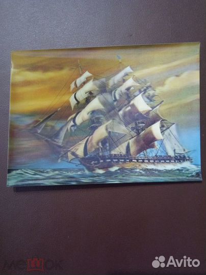 Парусник. Корабль. Картина. Япония. стерео 3Д 3D