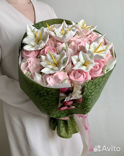 Съедобные букеты из зефира