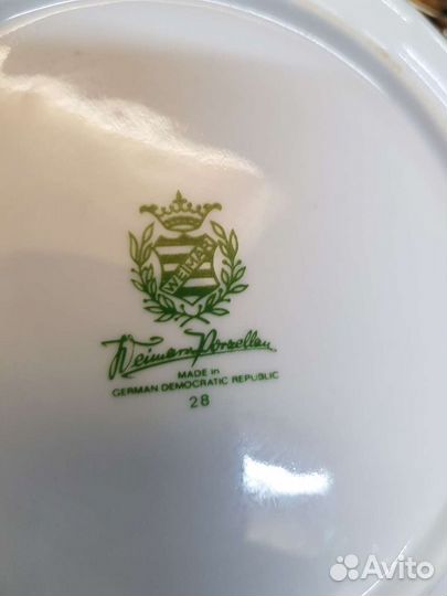 Масленка кобальт фарфор ваймар германия Weimar