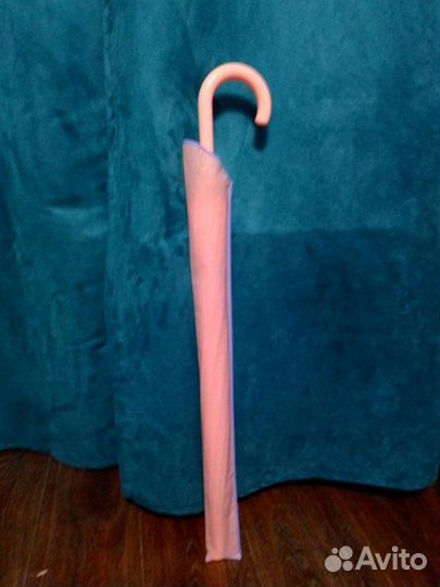 Зонт трость прозрачный розовый полуавтомат + чехол