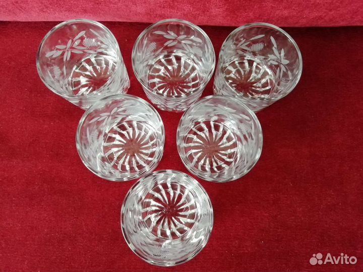 Набор хрустальных стопок, стаканов