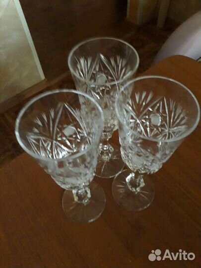 Фужеры хрустальные СССР Чехия