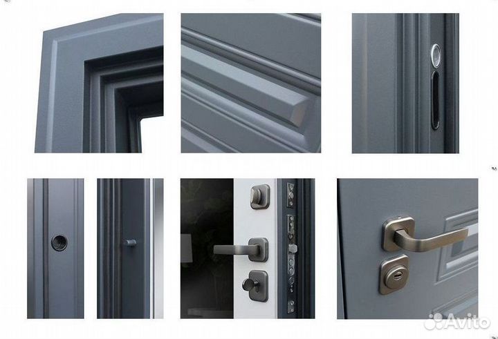 Дверь входная серая с шумо-изоляцией