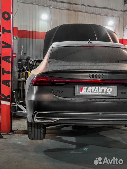 Раздвоение выхлопа Audi A7 55 tfsi 3.0 2018