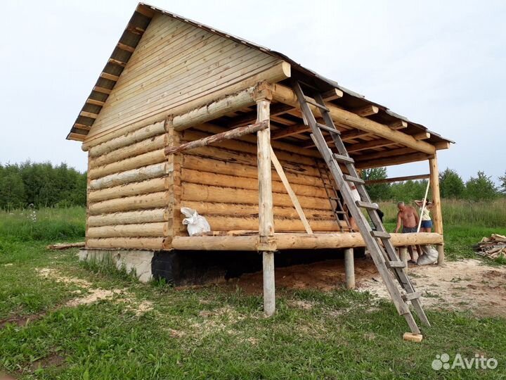 Баня из бревна 6х3+2 с доставкой и установкой