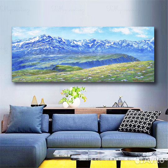 Горный пейзаж картина маслом 100 на 50 см