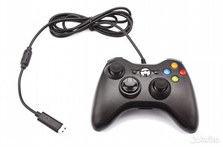 Геймпад Проводной Черный (Xbox 360) NEW