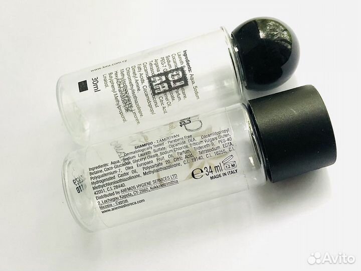 Три флакона для косметики / шампуня 35 мл