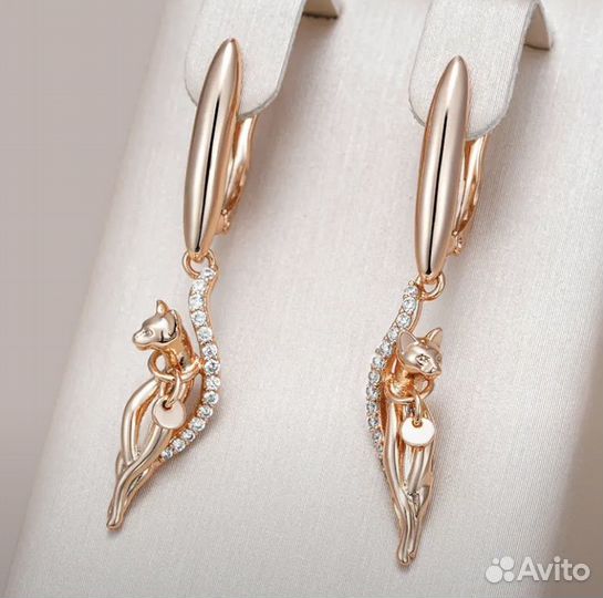 Классные серьги-кошки,новинка,Дабаи
