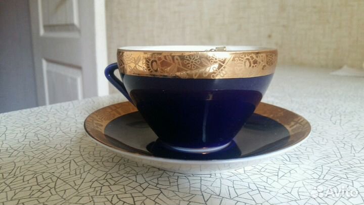 Чайная пара, тарелки. Дулево. Лфз
