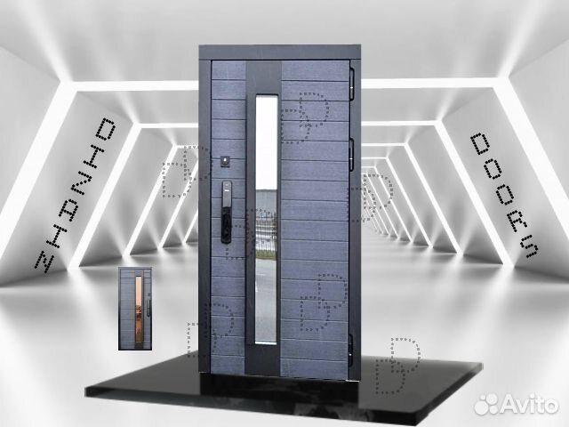 Железная уличная дверь с окном