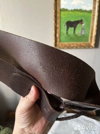 Ремень женский кожаный коричневый