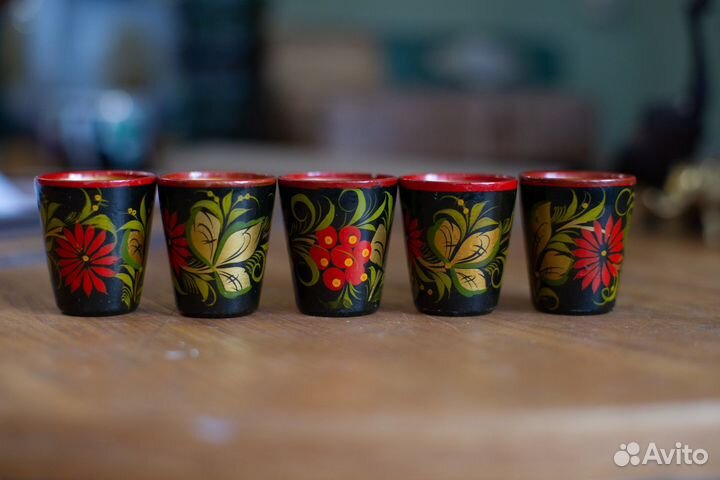 Рюмка деревянная. Хохлома.ссср