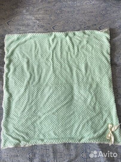 Детское одеяло конверт на выписку 85*85 см мятное