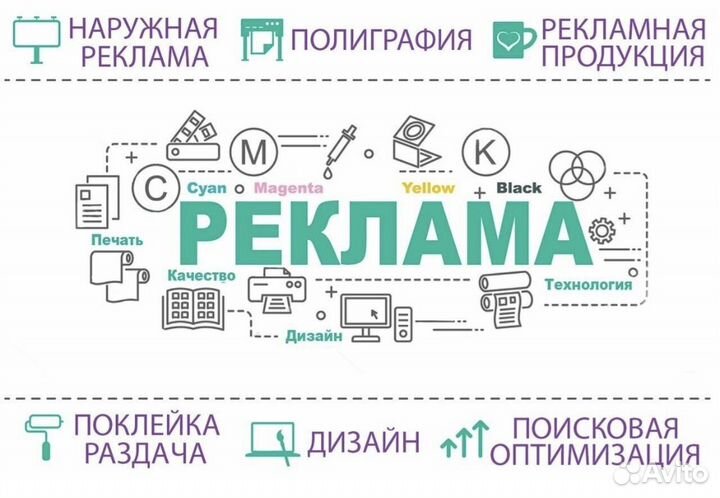 Реклама печать баннеров, плакатов, наклеек