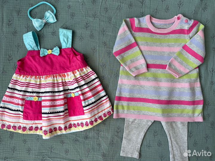 Большой пакет одежды на девочку 0-6 мес