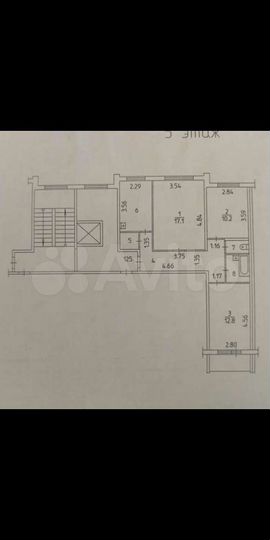 3-к. квартира, 64,6 м², 5/9 эт.
