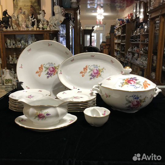 Сервиз столовый. Мейсеновский букет. Богемия